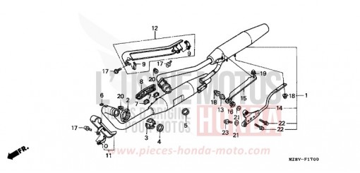 SILENCIEUX D'ECHAPPEMENT VT600CX de 1999
